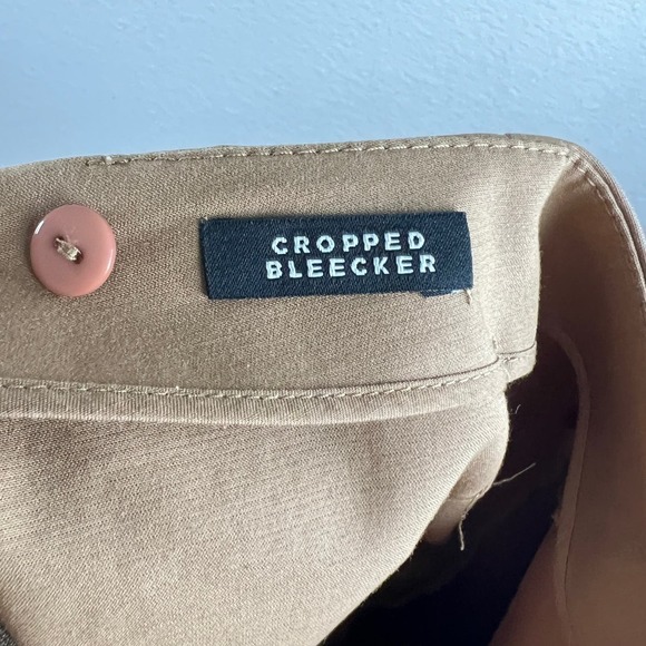 Lafayette 148 Cropped Bleecker Pant Women's 2 Mid Rise Straight Leg Trouser Tan - Picture 6 of 7